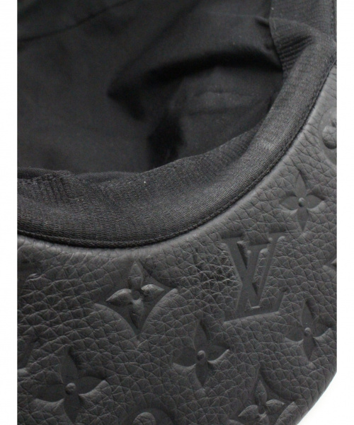 LOUIS VUITTON（ルイ ヴィトン）LOUIS VUITTON (ルイ ヴィトン) モノグラム型押しレザーキャップ ブラックの古着・服飾アイテム