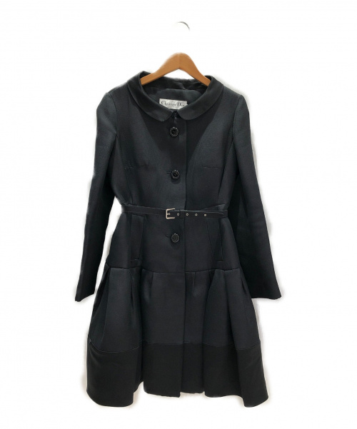 Christian Dior（クリスチャン ディオール）Christian Dior (クリスチャン ディオール) シルク混コート ブラック サイズ:36の古着・服飾アイテム