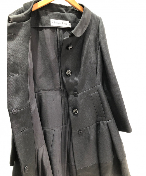 Christian Dior（クリスチャン ディオール）Christian Dior (クリスチャン ディオール) シルク混コート ブラック サイズ:36の古着・服飾アイテム