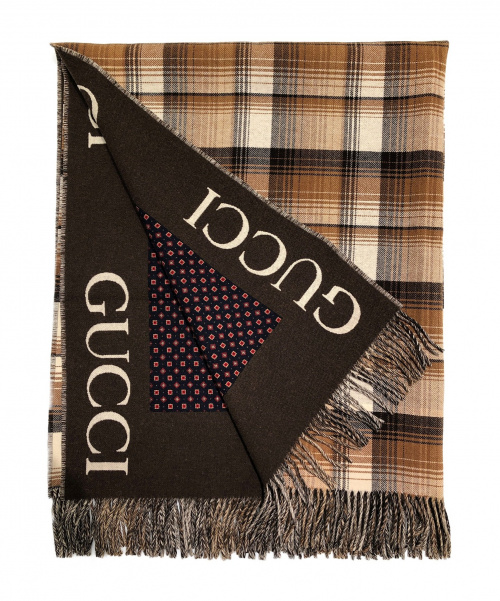 GUCCI（グッチ）GUCCI (グッチ) リバーシブルポンチョ ブラウン サイズ:-の古着・服飾アイテム
