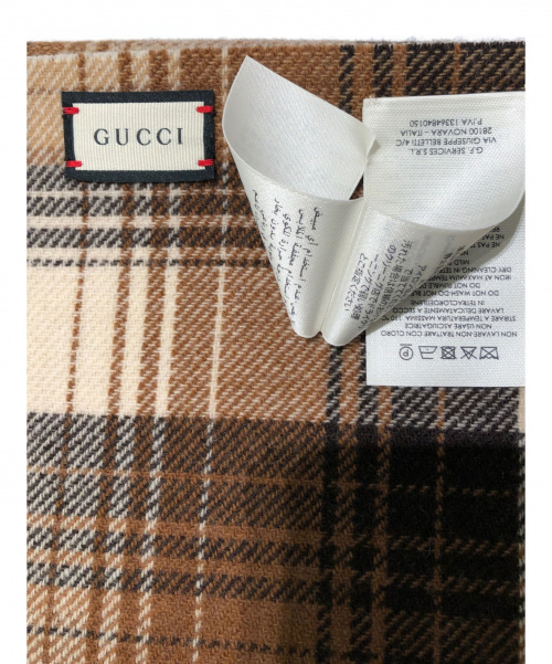 GUCCI（グッチ）GUCCI (グッチ) リバーシブルポンチョ ブラウン サイズ:-の古着・服飾アイテム