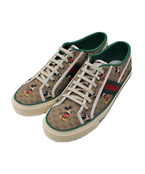 GUCCI（グッチ）GUCCI (グッチ) ×Disney TENNIS 1977 スニーカー ブラウン サイズ:10 TENNIS 1977の古着・服飾アイテム
