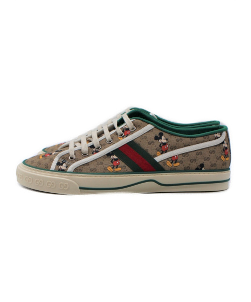 GUCCI（グッチ）GUCCI (グッチ) ×Disney TENNIS 1977 スニーカー ブラウン サイズ:10 TENNIS 1977の古着・服飾アイテム