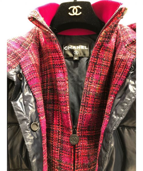 CHANEL（シャネル）CHANEL (シャネル) レイヤードデザインダウンジャケット ネイビー サイズ:36の古着・服飾アイテム
