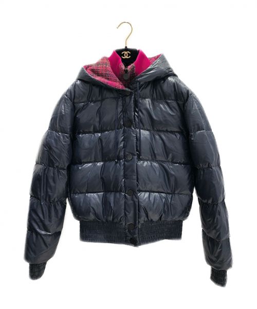 CHANEL（シャネル）CHANEL (シャネル) レイヤードデザインダウンジャケット ネイビー サイズ:36の古着・服飾アイテム