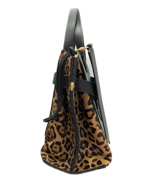 LOEWE（ロエベ）LOEWE (ロエベ) ゲートトップハンドル ブラック×ブラウン サイズ:- 321.67.U60 レオパード柄の古着・服飾アイテム