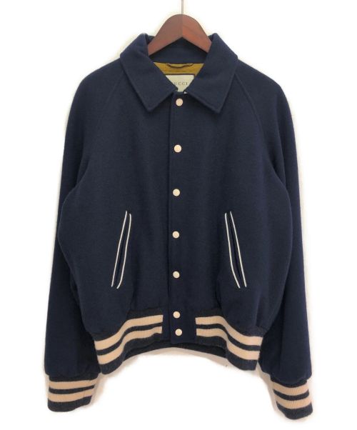 GUCCI（グッチ）GUCCI (グッチ) ボタンダウンボンバージャケット ネイビー サイズ:52の古着・服飾アイテム