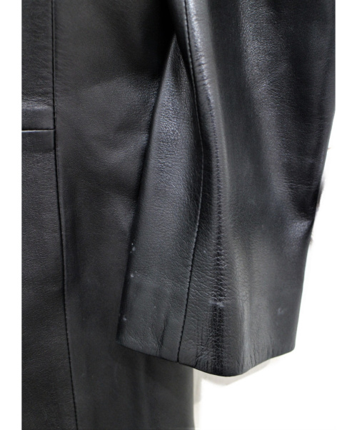 GUCCI（グッチ）GUCCI (グッチ) レザーテーラードジャケット ブラック サイズ:Lの古着・服飾アイテム