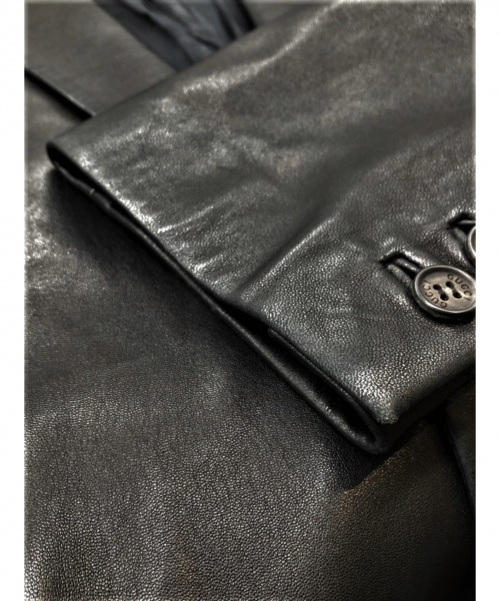 GUCCI（グッチ）GUCCI (グッチ) レザーテーラードジャケット ブラック サイズ:Lの古着・服飾アイテム