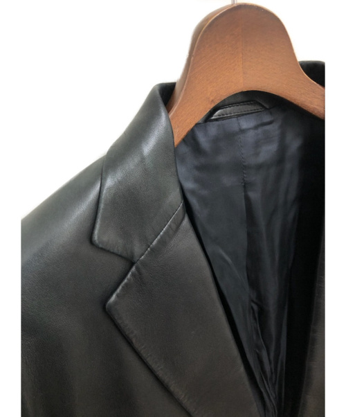 GUCCI（グッチ）GUCCI (グッチ) レザーテーラードジャケット ブラック サイズ:Lの古着・服飾アイテム