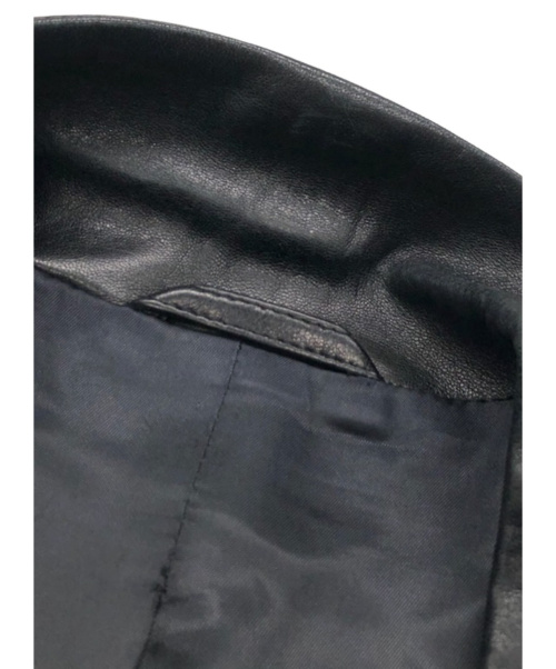 GUCCI（グッチ）GUCCI (グッチ) レザーテーラードジャケット ブラック サイズ:Lの古着・服飾アイテム