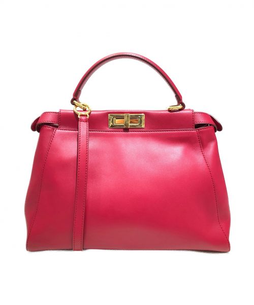 FENDI（フェンディ）FENDI (フェンディ) ピーカブー レッド サイズ:ミディアムの古着・服飾アイテム