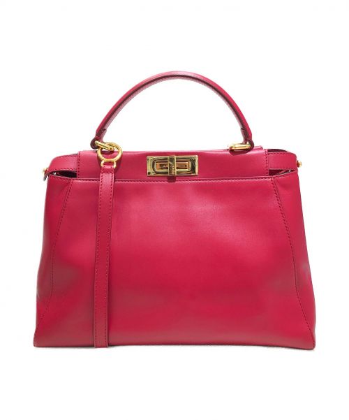 FENDI（フェンディ）FENDI (フェンディ) ピーカブー レッド サイズ:ミディアムの古着・服飾アイテム