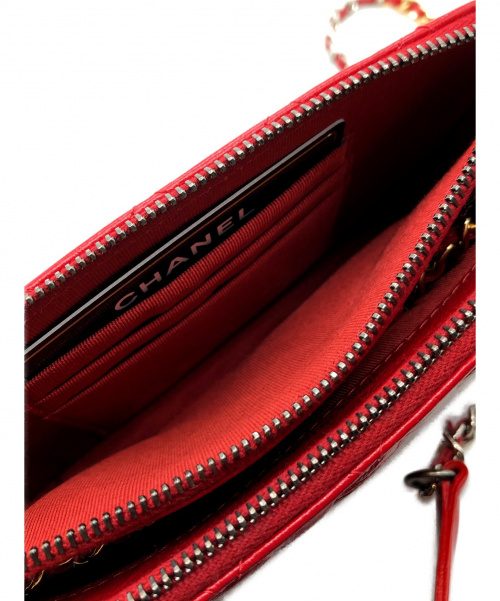 CHANEL（シャネル）CHANEL (シャネル) スモールガブリエルWジップ レッド サイズ:-の古着・服飾アイテム