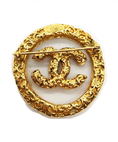 CHANEL（シャネル）CHANEL (シャネル) ココマークラウンドブローチ ゴールド×クリア サイズ:-の古着・服飾アイテム