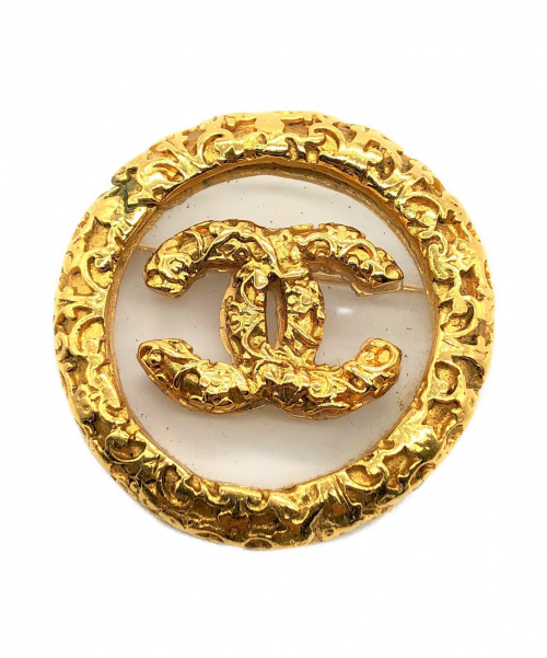 CHANEL（シャネル）CHANEL (シャネル) ココマークラウンドブローチ ゴールド×クリア サイズ:-の古着・服飾アイテム