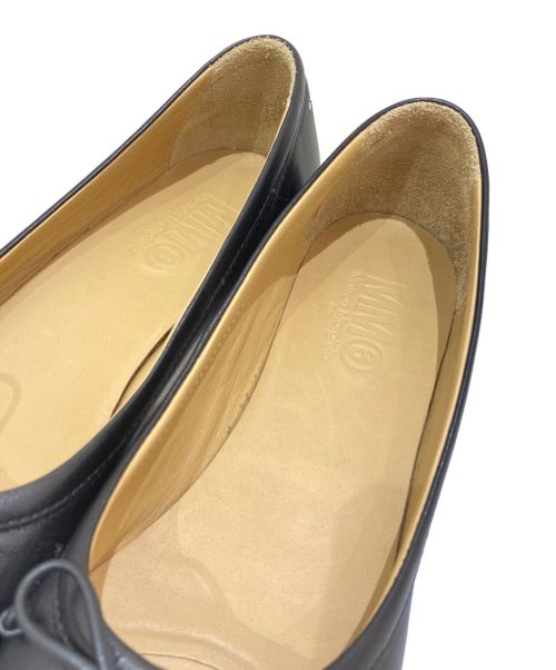 MM6 Maison Margiela（エムエムシックスメゾンマルジェラ）MM6 Maison Margiela (エムエムシックス メゾンマルジェラ) 6 ロゴヒールバレリーナシューズ ブラック サイズ:381/2の古着・服飾アイテム