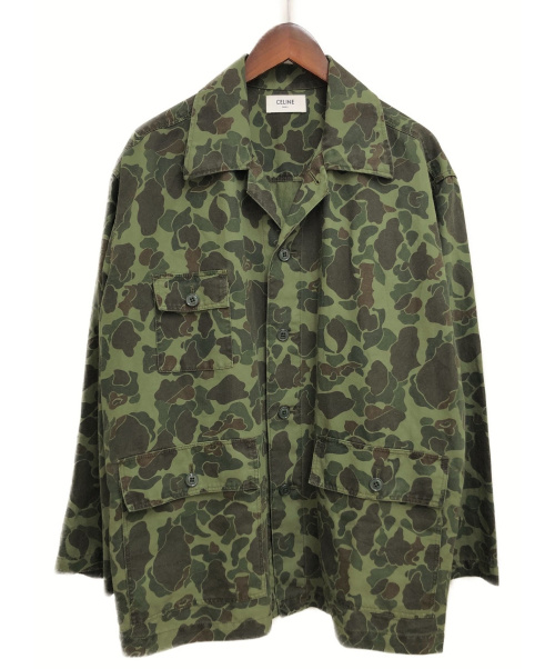 CELINE（セリーヌ）CELINE (セリーヌ) ミリタリーオーバーシャツ サイズ:M カモフラージュ柄の古着・服飾アイテム