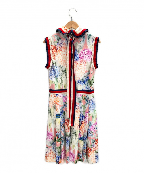 GUCCI（グッチ）GUCCI (グッチ) 総柄ジャージワンピース ピンク サイズ:Sの古着・服飾アイテム