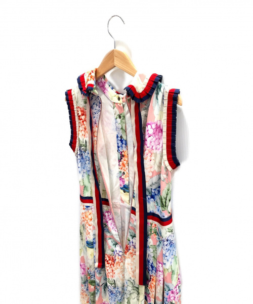 GUCCI（グッチ）GUCCI (グッチ) 総柄ジャージワンピース ピンク サイズ:Sの古着・服飾アイテム