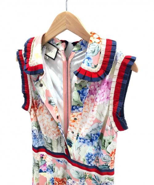 GUCCI（グッチ）GUCCI (グッチ) 総柄ジャージワンピース ピンク サイズ:Sの古着・服飾アイテム