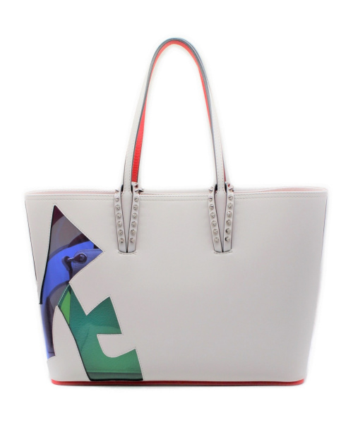 Christian Louboutin（クリスチャン・ルブタン）Christian Louboutin (クリスチャン・ルブタン) Cabata small love tote ホワイト サイズ:- カバタスモールラブ 3185026の古着・服飾アイテム