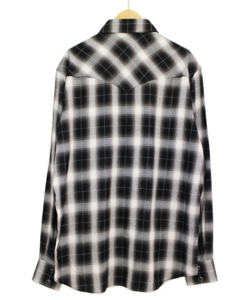 CELINE（セリーヌ）CELINE (セリーヌ) 20SS クラシックフィットチェックシャツ ブラック×ホワイト サイズ:Lの古着・服飾アイテム