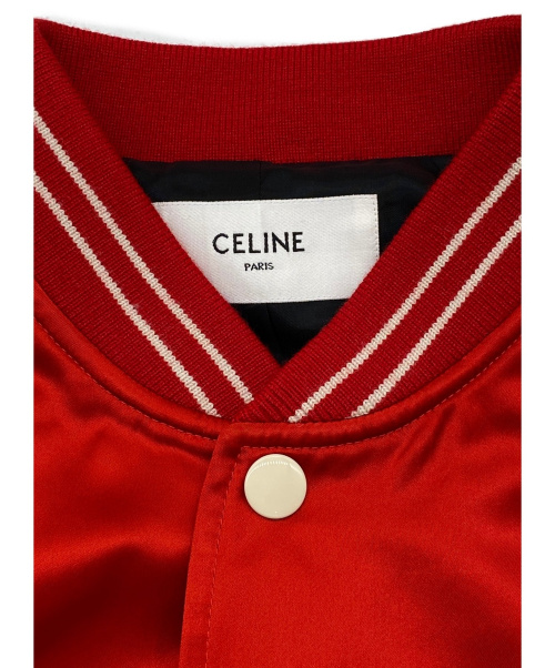 CELINE（セリーヌ）CELINE (セリーヌ) 21SS スタッズテディブルゾン レッド×アイボリー サイズ:48の古着・服飾アイテム