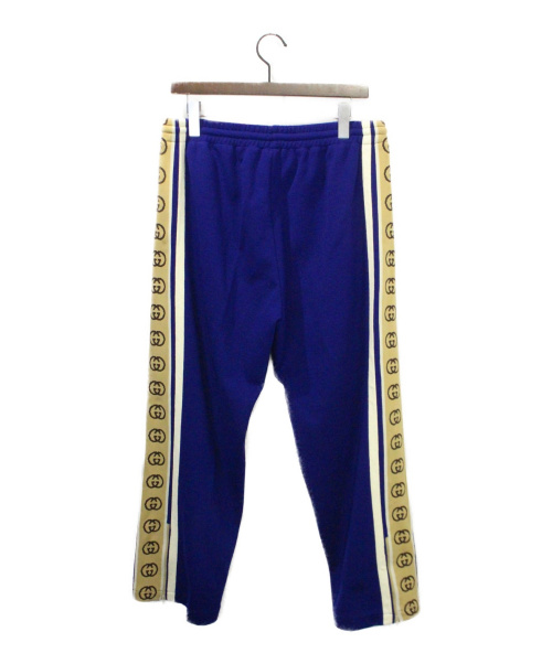 GUCCI（グッチ）GUCCI (グッチ) テクニカルジャージートラックパンツ ブルー×ベージュ サイズ:Ｌの古着・服飾アイテム