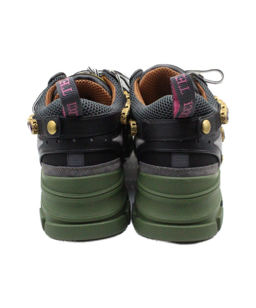GUCCI（グッチ）GUCCI (グッチ) Flashtrek SEGA Green Removable オリーブ×ブラック サイズ:9の古着・服飾アイテム