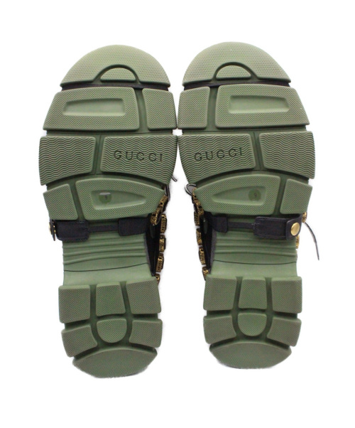 GUCCI（グッチ）GUCCI (グッチ) Flashtrek SEGA Green Removable オリーブ×ブラック サイズ:9の古着・服飾アイテム