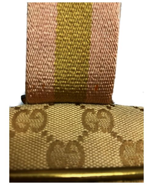 GUCCI（グッチ）GUCCI (グッチ) シェリーラインボストンバッグ ゴールド×ピンク サイズ:下記参照 GG 153240 491404の古着・服飾アイテム