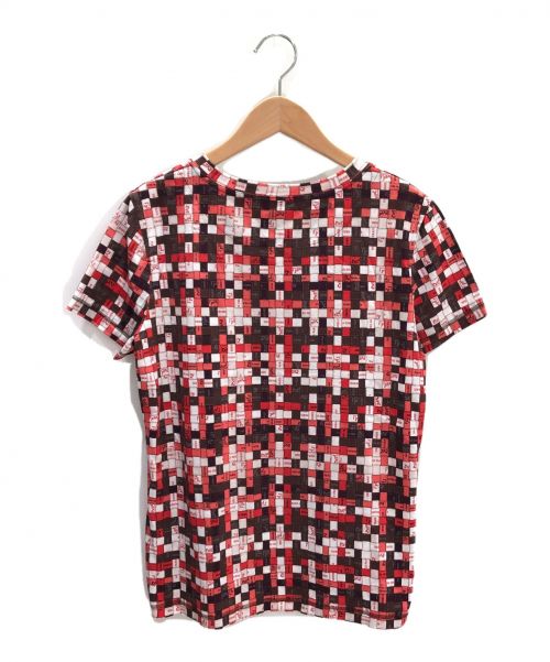HERMES（エルメス）HERMES (エルメス) ボルデュック・チェックTシャツ レッド×ピンク サイズ:40の古着・服飾アイテム