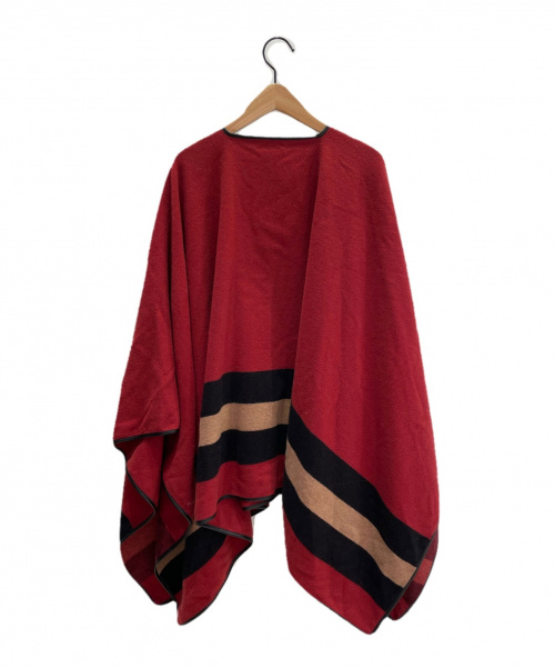 GUCCI（グッチ）GUCCI (グッチ) ウールカシミヤポンチョ レッド サイズ:-の古着・服飾アイテム