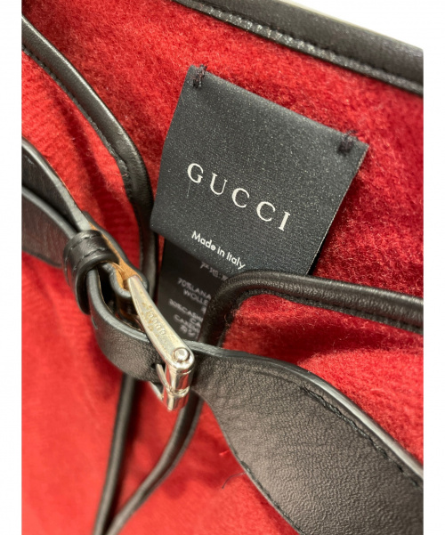 GUCCI（グッチ）GUCCI (グッチ) ウールカシミヤポンチョ レッド サイズ:-の古着・服飾アイテム