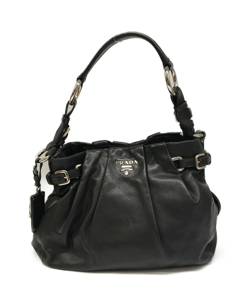 PRADA（プラダ）PRADA (プラダ) レザーショルダーバッグ ブラック サイズ:無 BR3975 117の古着・服飾アイテム