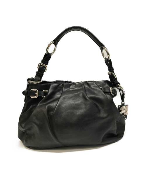 PRADA（プラダ）PRADA (プラダ) レザーショルダーバッグ ブラック サイズ:無 BR3975 117の古着・服飾アイテム