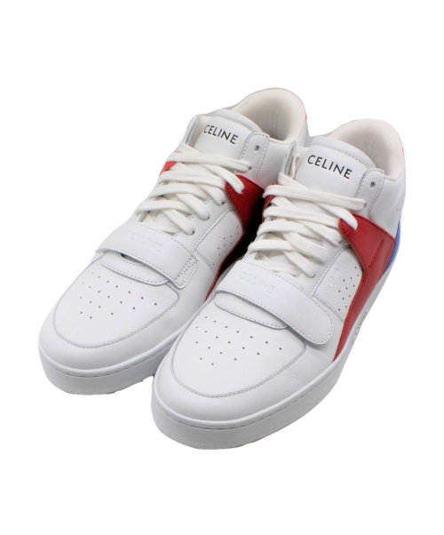 CELINE（セリーヌ）CELINE (セリーヌ) 21SS CT-02 ミッドスニーカー ホワイト×レッド サイズ:42 TRAINER 342823542C.01DB.42の古着・服飾アイテム