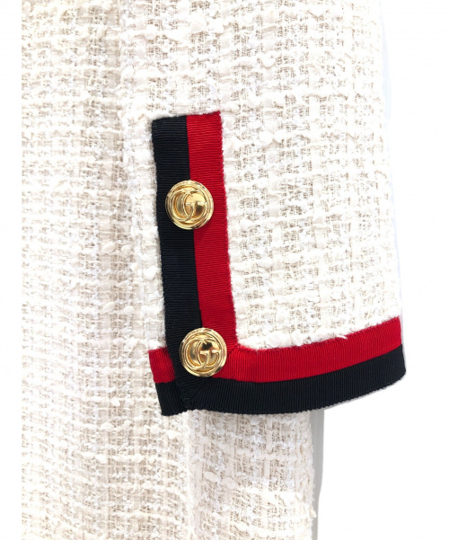 GUCCI（グッチ）GUCCI (グッチ) ツイードワンピースコート オフホワイト サイズ:42 2019COLLECTIONの古着・服飾アイテム
