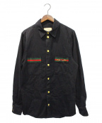GUCCIグッチ）の古着「ブラックデニムエコウォッシュシャツ」｜ブラック