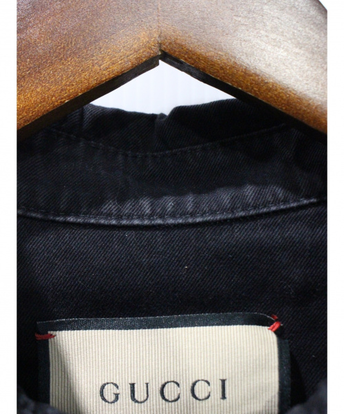 GUCCI（グッチ）GUCCI (グッチ) ブラックデニムエコウォッシュシャツ ブラック サイズ:44の古着・服飾アイテム