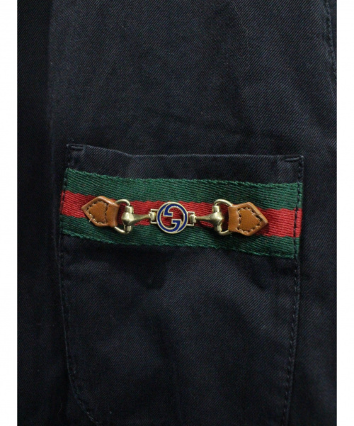 GUCCI（グッチ）GUCCI (グッチ) ブラックデニムエコウォッシュシャツ ブラック サイズ:44の古着・服飾アイテム