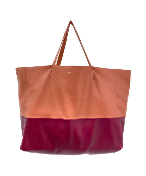 CELINE（セリーヌ）CELINE (セリーヌ) ホリゾンタルカバ トートバッグ ブラウン×ワイン サイズ:- ホリゾンタルカバ U-UP-0112の古着・服飾アイテム