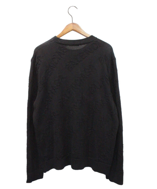 BALENCIAGA（バレンシアガ）BALENCIAGA (バレンシアガ) ジャガードロゴクルーネックニット ブラック サイズ:Mの古着・服飾アイテム