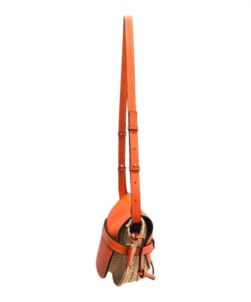 LOEWE（ロエベ）LOEWE (ロエベ) スモールゲートラフィアバッグ オレンジ×ナチュラル サイズ:スモールの古着・服飾アイテム
