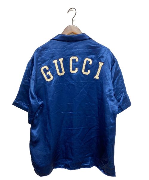 GUCCI（グッチ）GUCCI (グッチ) NYヤンキースエンブロイダリーシャツ ネイビー サイズ:52の古着・服飾アイテム