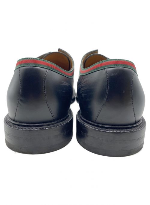 GUCCI（グッチ）GUCCI (グッチ) ウェブラインプレーントゥーシューズ ブラック サイズ:11の古着・服飾アイテム