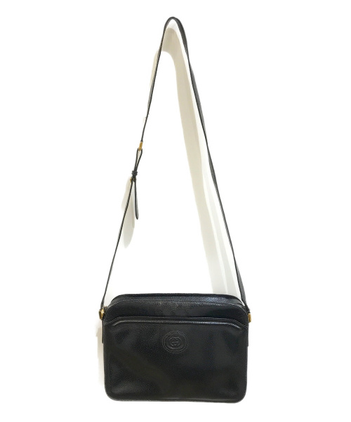 GUCCI（グッチ）GUCCI (グッチ) [OLD]GGロゴエンボスショルダーバッグ ブラック サイズ:表記なし ヴィンテージ・オールドグッチの古着・服飾アイテム