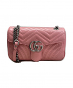 GUCCIグッチ）の古着「GGマーモントチェーンショルダーバッグ」｜ピンク