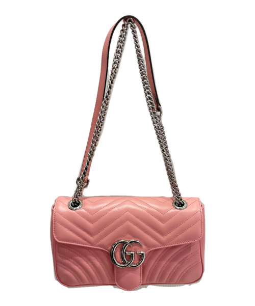 GUCCI（グッチ）GUCCI (グッチ) GGマーモントチェーンショルダーバッグ ピンク サイズ:-の古着・服飾アイテム